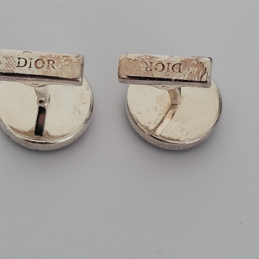 Christian Dior Homme Spider Cufflinks Black Enamel Silver Tone Mens Jewelry - Picture 3 of 6